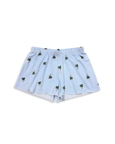 Esme Girls' Island Palm Print Shorts - Little Kid, Big Kid In Blue