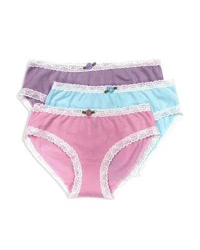 Esme Girls' Lace Trim Underwear, 3 Pack - Little Kid, Big Kid In Happy