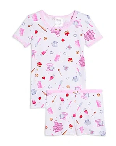 Esme Girls' Short Sleeved Top & Pajama Boxer Shorts - Little Kid In Bake With Love