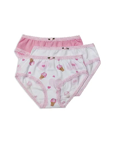 Esme Girls' Stretch Lace Trim Underwear, 3 Pack - Big Kid In Pink