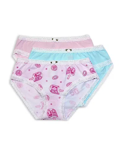 Esme Girls' Stretch Lace Trim Underwear, 3 Pack - Big Kid In Pink