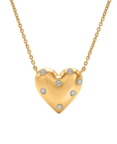 Esme Round Diamond Heart Pendant Necklace (1/10 Ct. T.w.) In 10k Yellow Gold