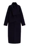 Esånt Giselle Scarf-detailed Coat In Navy