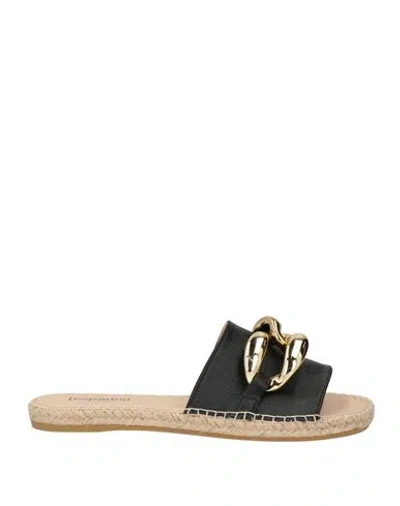 Espadrij Woman Espadrilles Black Size 9 Leather