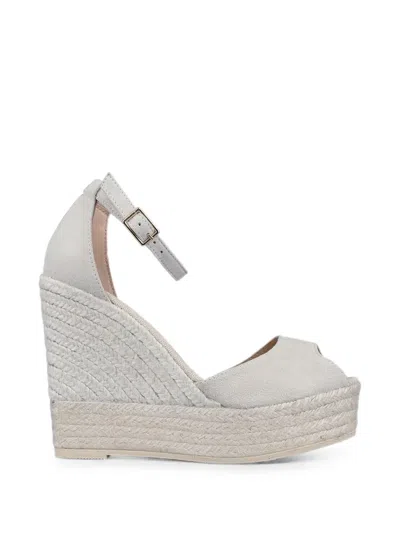 Espadrilles Wedge Peep-toe Sandals In White