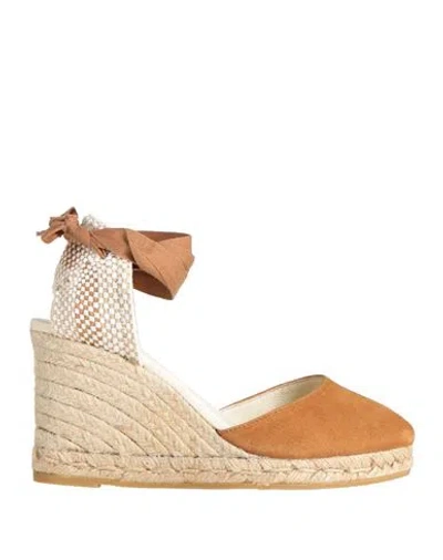 Espadrilles Woman  Camel Size 9 Leather In Multi