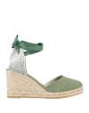 Espadrilles Woman  Military Green Size 11 Textile Fibers