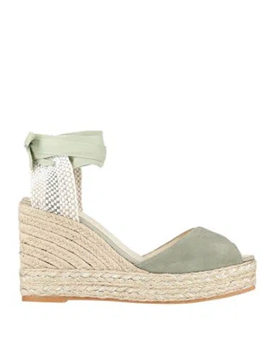 Espadrilles Woman  Sage Green Size 10 Leather, Textile Fibers