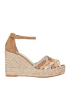 ESPADRILLES ESPADRILLES WOMAN ESPADRILLES SAND SIZE 10 LEATHER