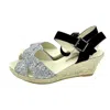 Espadrilles Women's Boem Glitter Wedge Sandals In Silver In Silver