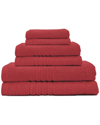 Espalma Cotton Bath Towel 6pc Set In Red