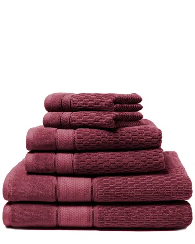 Espalma Royale 6pc Bath Towel Set In Burgundy