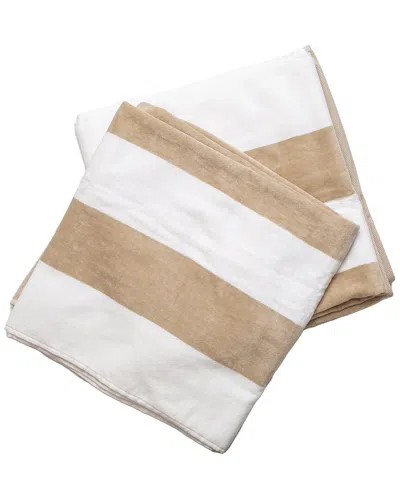 Espalma Tropical Cabana 2pc Beach Towel Set In Brown