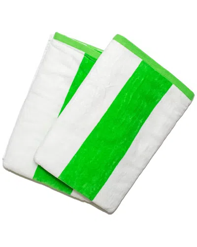 Espalma Tropical Cabana 2pc Beach Towel Set In Green