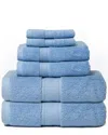 Espalma Zero Twist Hotel 6pc Bath Towel Set In Blue