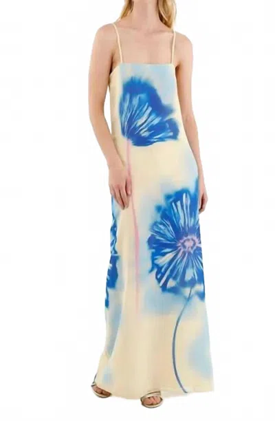 Especia Java Long Maxi Dress In Blue In Multi