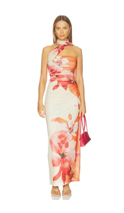 Especia Mai-tai Long Dress In Orange