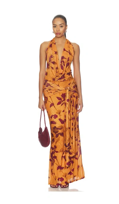 Especia Napali Long Dress In 옐로우