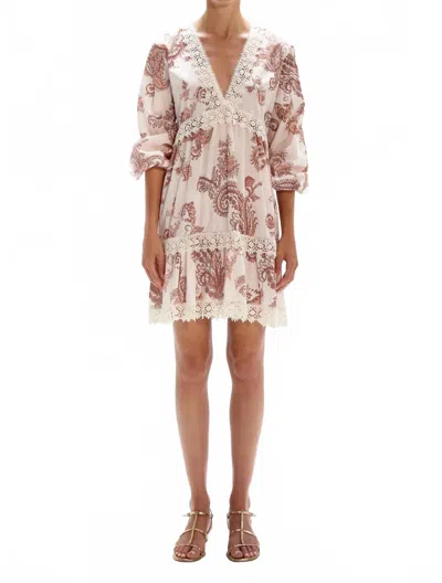 Especia Sadira Short Dress In Ivory In Brown