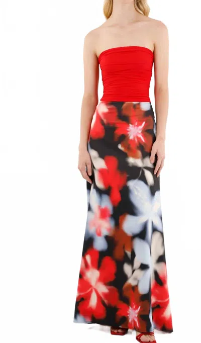 Especia Verdigris Long Maxi Skirt In Red