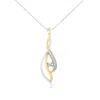 Espira 10k Two-tone Gold 1/10ct Tdw Diamond Cascade Pendant Necklace (i-j In Two-tone