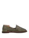 Espiritu Woman Loafers Military Green Size 8 Leather