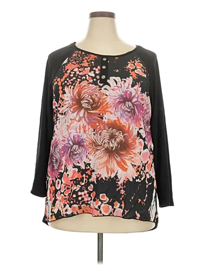 Pre-owned Espresso 3/4 Sleeve Blouse In Black