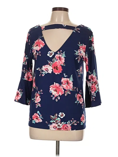 Pre-owned Espresso 3/4 Sleeve Blouse In Blue