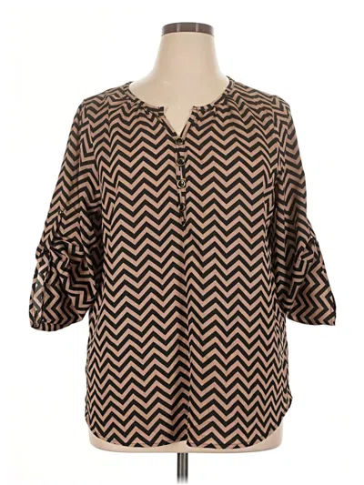 Pre-owned Espresso 3/4 Sleeve Blouse In Brown
