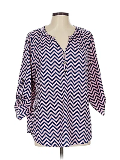 Pre-owned Espresso 3/4 Sleeve Blouse In Purple