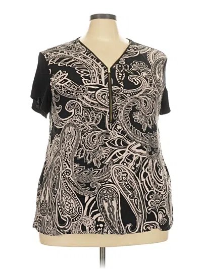 Pre-owned Espresso Short Sleeve Blouse In Black