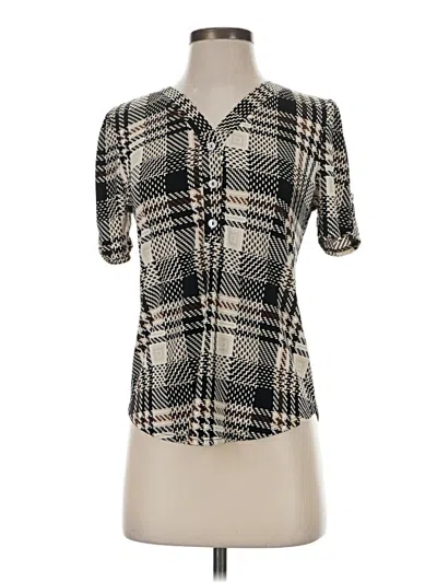 Pre-owned Espresso Short Sleeve Blouse In Black