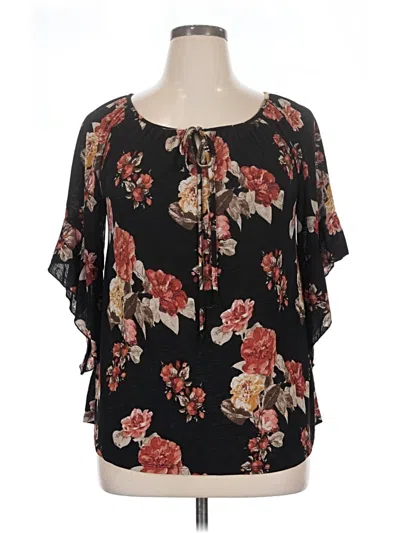 Pre-owned Espresso Short Sleeve Blouse In Black