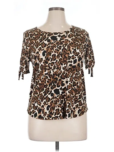 Pre-owned Espresso Short Sleeve Blouse In Brown
