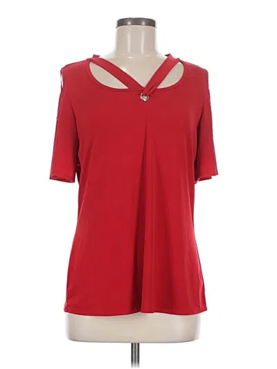 Pre-owned Espresso Short Sleeve Blouse In Red