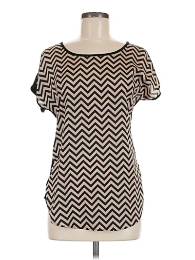 Pre-owned Espresso Short Sleeve Top Black Cold Shoulder Neckline Tops