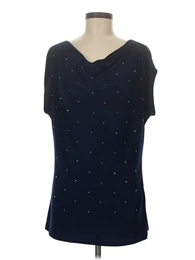 Pre-owned Espresso Short Sleeve Top Blue Scoop Neck Tops