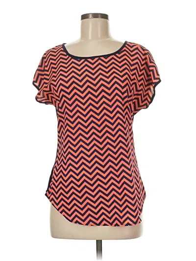 Pre-owned Espresso Short Sleeve Top Red Scoop Neck Tops