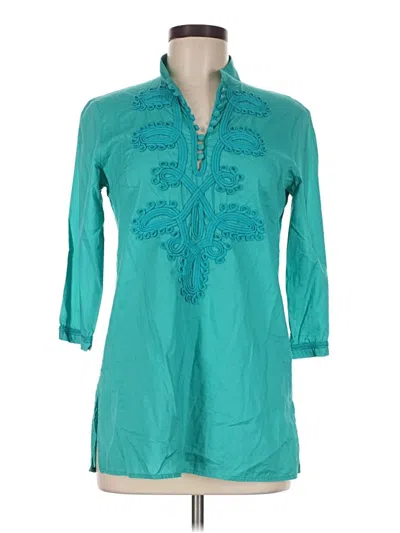 Pre-owned Esprit 3/4 Sleeve Blouse In Teal