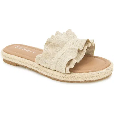 Esprit Annie Ruffle Slide Sandal In Natural