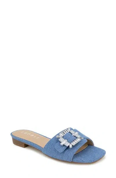 Esprit Averie Denim Slide Sandal In Blue Denim