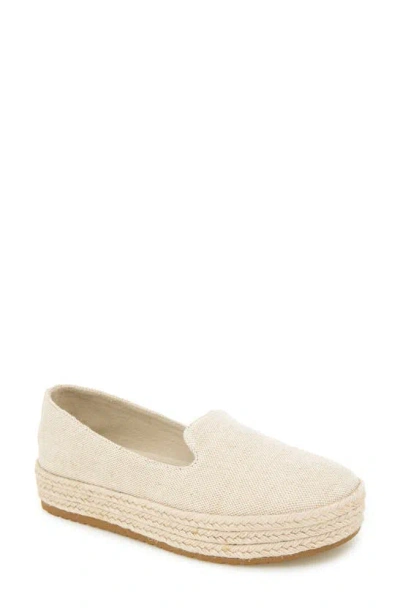 Esprit Carina Espadrille Platform Flat In Tan/ White