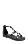 Esprit Chaya Rolled Strap Sandal In Black Pu