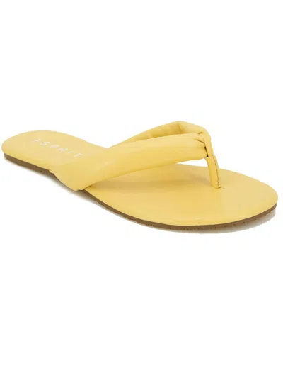 Esprit Codi Womens Flip-flops Comfort Thong Sandals In Yellow