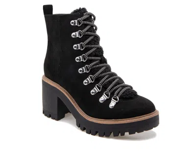 Esprit Flynn Boots Women's Black Faux Suede Block Heel Ankle Bootie Jobb926