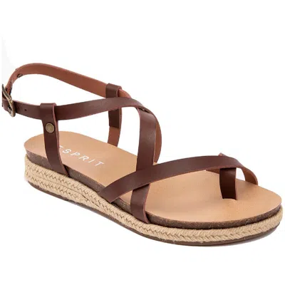 Esprit Judy Womens Faux Leather Strappy Espadrilles In Brown