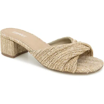 Esprit Leena Raffia Slide Sandal In Tan Raffia