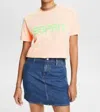 Esprit Logo Crewneck Cotton T-shirt In Nude In Brown
