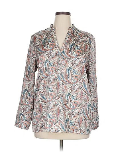 Pre-owned Esprit Long Sleeve Blouse In White