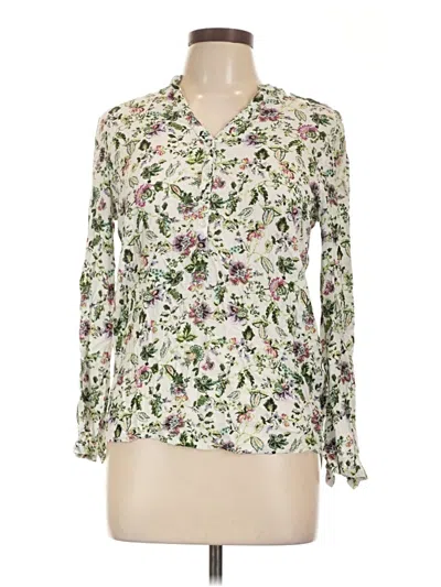 Pre-owned Esprit Long Sleeve Blouse In White